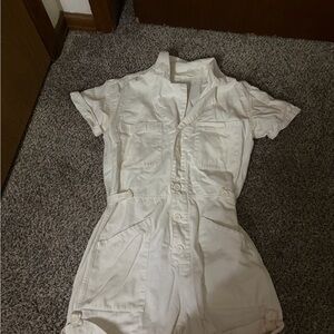 Pistola White Short-Sleeve Jumpsuit